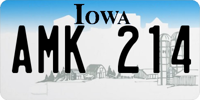 IA license plate AMK214