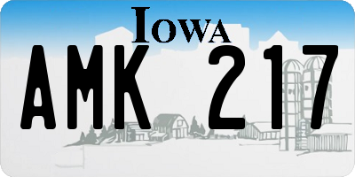 IA license plate AMK217