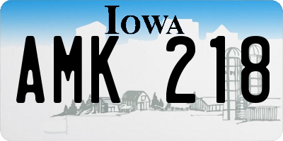 IA license plate AMK218