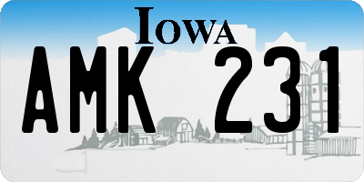 IA license plate AMK231
