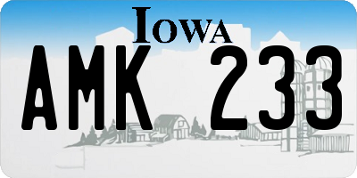 IA license plate AMK233