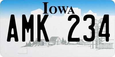 IA license plate AMK234