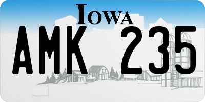 IA license plate AMK235