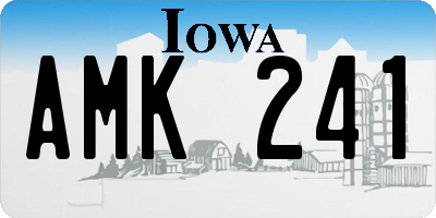 IA license plate AMK241