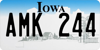 IA license plate AMK244