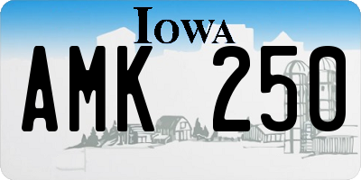 IA license plate AMK250