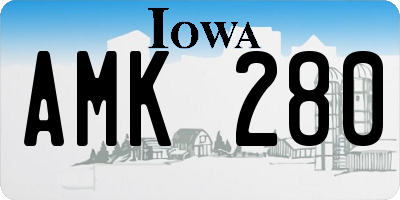 IA license plate AMK280