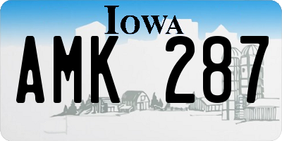 IA license plate AMK287