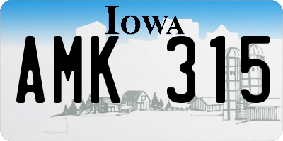IA license plate AMK315