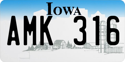 IA license plate AMK316