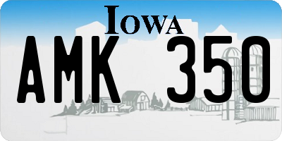 IA license plate AMK350