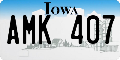 IA license plate AMK407