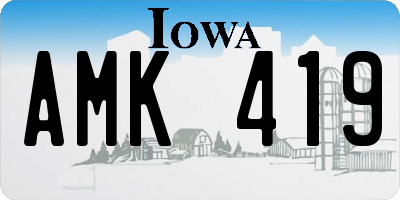 IA license plate AMK419