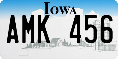 IA license plate AMK456