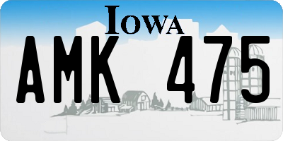 IA license plate AMK475