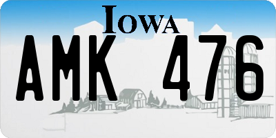 IA license plate AMK476