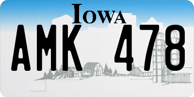 IA license plate AMK478