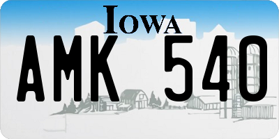 IA license plate AMK540
