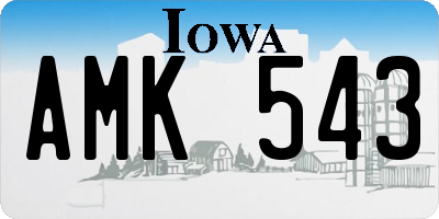 IA license plate AMK543
