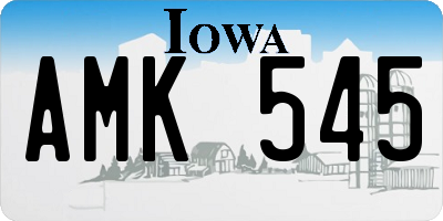 IA license plate AMK545
