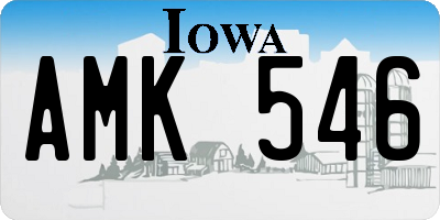 IA license plate AMK546