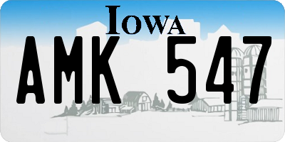 IA license plate AMK547