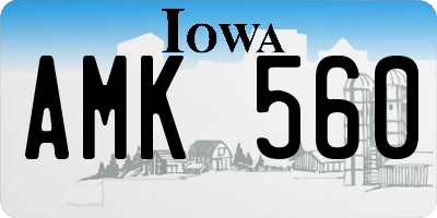 IA license plate AMK560