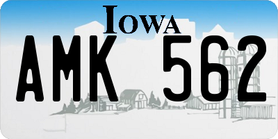 IA license plate AMK562