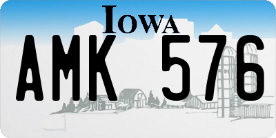 IA license plate AMK576