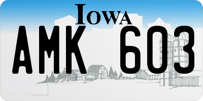 IA license plate AMK603