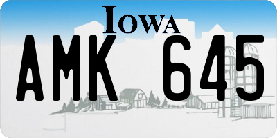 IA license plate AMK645