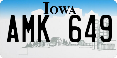 IA license plate AMK649