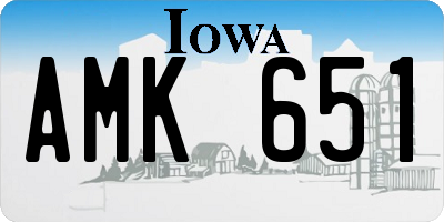 IA license plate AMK651