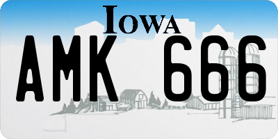 IA license plate AMK666