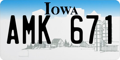 IA license plate AMK671
