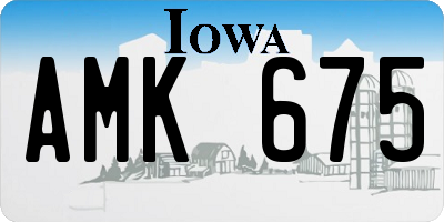 IA license plate AMK675