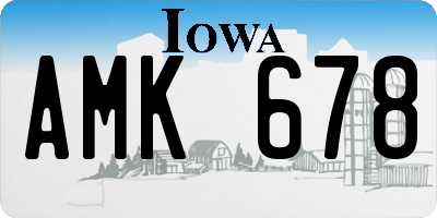 IA license plate AMK678