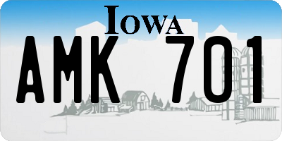 IA license plate AMK701