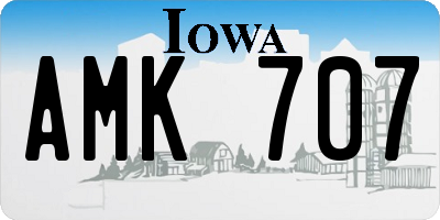 IA license plate AMK707