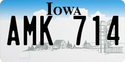 IA license plate AMK714