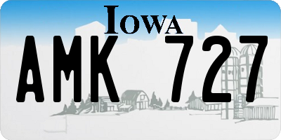 IA license plate AMK727