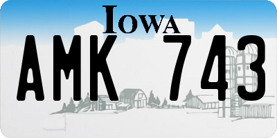 IA license plate AMK743