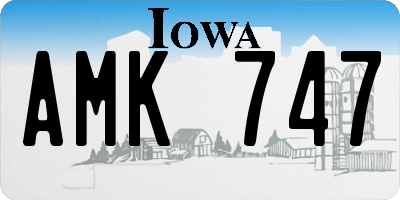 IA license plate AMK747