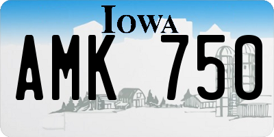 IA license plate AMK750