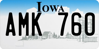 IA license plate AMK760