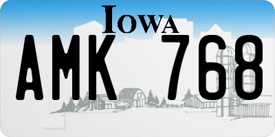 IA license plate AMK768