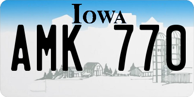 IA license plate AMK770