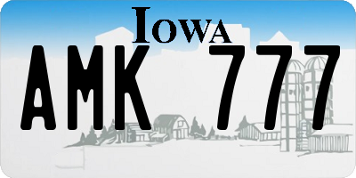 IA license plate AMK777