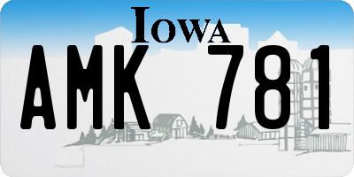 IA license plate AMK781