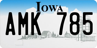 IA license plate AMK785
